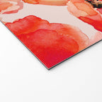 Abstract watercolor red orange pink poppies flowers Welcome Mat Gallery Image 2