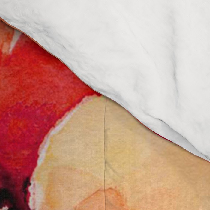 Abstract watercolor red orange pink poppies flowers Comforter Gallery Image 4