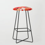 Abstract watercolor red orange pink poppies flowers Stool Gallery Image 1