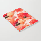 Abstract watercolor red orange pink poppies flowers Notebook Gallery Image 2