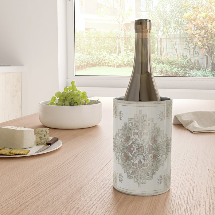 turkish floral - sage & brown Wine Chiller Gallery Image 4