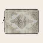 turkish floral - sage & brown Laptop Sleeve Gallery Image 1