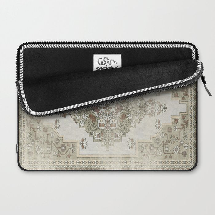 turkish floral - sage & brown Laptop Sleeve Gallery Image 2