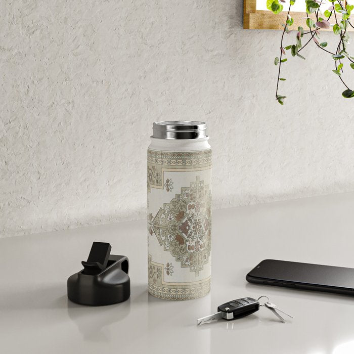 turkish floral - sage & brown Water Bottle Gallery Image 5