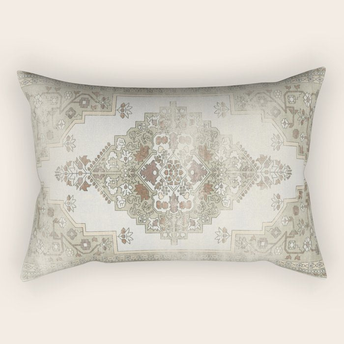 turkish floral - sage & brown Rectangular Pillow Gallery Image 2