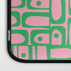 Mid Century Modern Piquet Abstract Multi Geometric Spring Green and Pink Pattern Laptop Sleeve Gallery Image 3