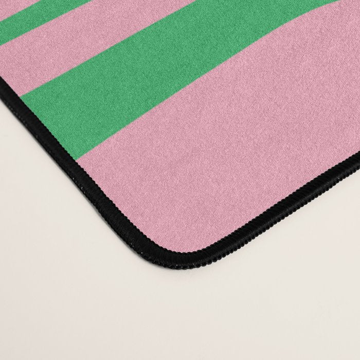 Mid Century Modern Piquet Abstract Multi Geometric Spring Green and Pink Pattern Desk Mat Gallery Image 4