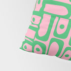 Mid Century Modern Piquet Abstract Multi Geometric Spring Green and Pink Pattern Pillow Sham Gallery Image 4