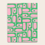 Mid Century Modern Piquet Abstract Multi Geometric Spring Green and Pink Pattern Notebook Gallery Image 4