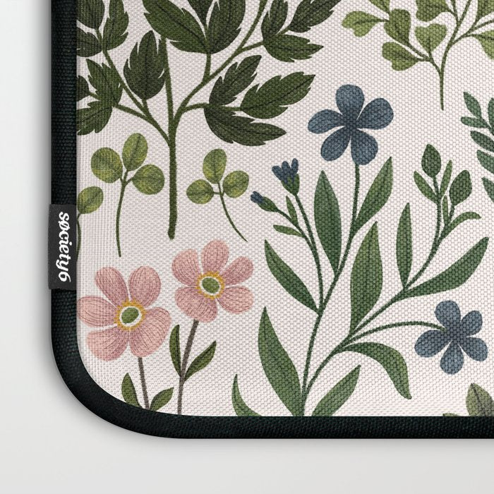 Herbarium ~ vintage inspired botanical art print ~ white Laptop Sleeve Gallery Image 3