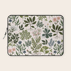 Herbarium ~ vintage inspired botanical art print ~ white Laptop Sleeve Gallery Image 1