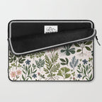 Herbarium ~ vintage inspired botanical art print ~ white Laptop Sleeve Gallery Image 2