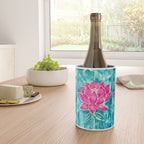 Sacred Lotus - Magenta Blossom with Turquoise Wash Wine Chiller Gallery Image 4