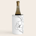 Minimal Line Art Woman with Peonies Wine Chiller Gallery Image 2