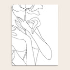 Minimal Line Art Woman with Peonies Notebook Gallery Image 4