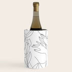 Minimal Line Art Woman with Peonies Wine Chiller Gallery Image 1