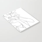 Minimal Line Art Woman with Peonies Notebook Gallery Image 2