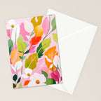 Pastelchio, Pastel Floral Botanical Spring, Flowers Blush Blossom Pink Garden Painting, Bohemian Chic Subdued Nature Plants Stationery Card Gallery Image 2