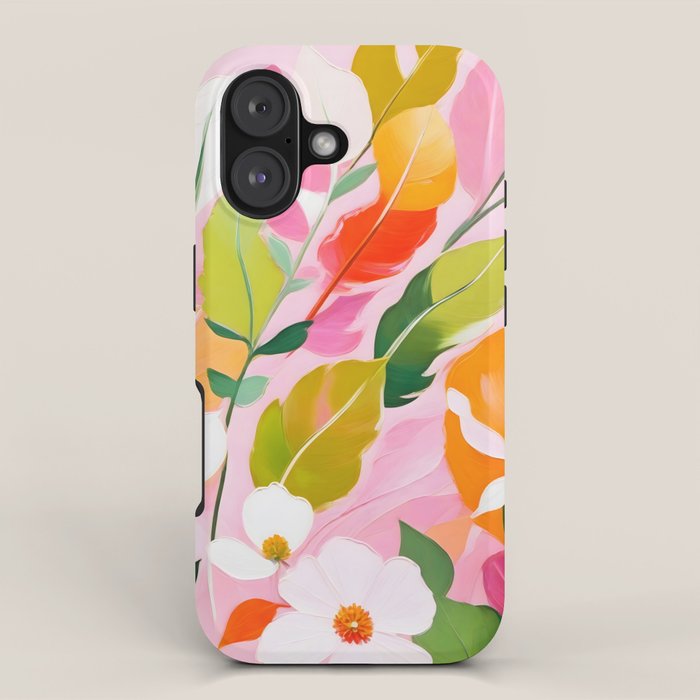 Pastelchio, Pastel Floral Botanical Spring, Flowers Blush Blossom Pink Garden Painting, Bohemian Chic Subdued Nature Plants iPhone Case Gallery Image 1