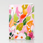 Pastelchio, Pastel Floral Botanical Spring, Flowers Blush Blossom Pink Garden Painting, Bohemian Chic Subdued Nature Plants Stationery Card Gallery Image 2