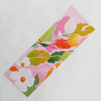 Pastelchio, Pastel Floral Botanical Spring, Flowers Blush Blossom Pink Garden Painting, Bohemian Chic Subdued Nature Plants Yoga Mat Gallery Image 1