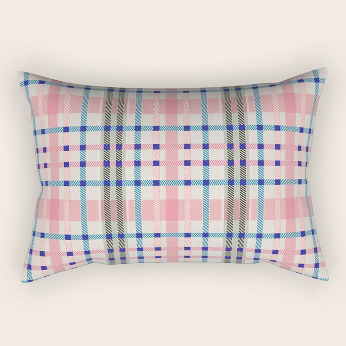 Vibrant Plaid Fusion B Rectangular Pillow Gallery Image 2