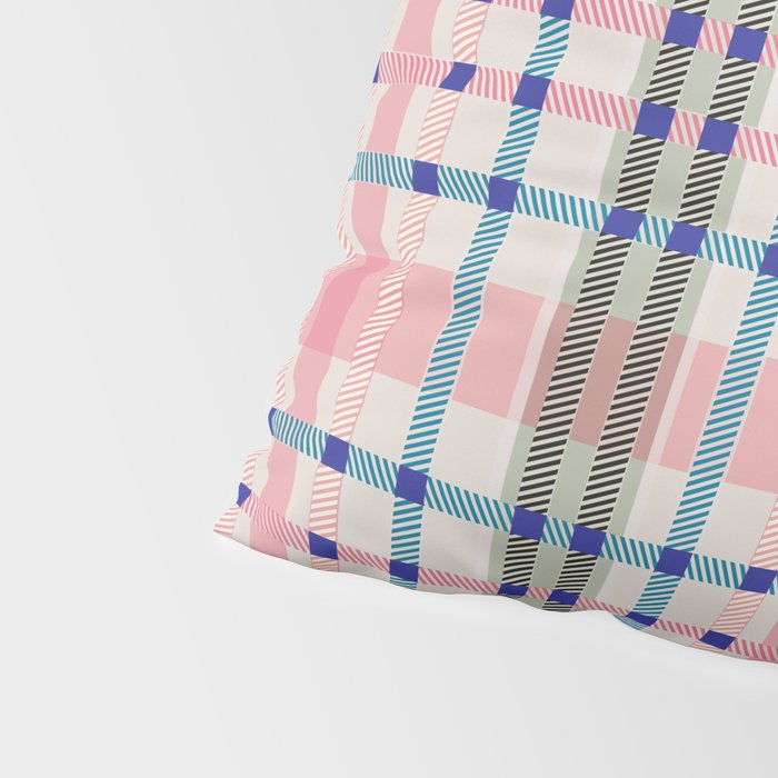 Vibrant Plaid Fusion B Pillow Sham Gallery Image 4