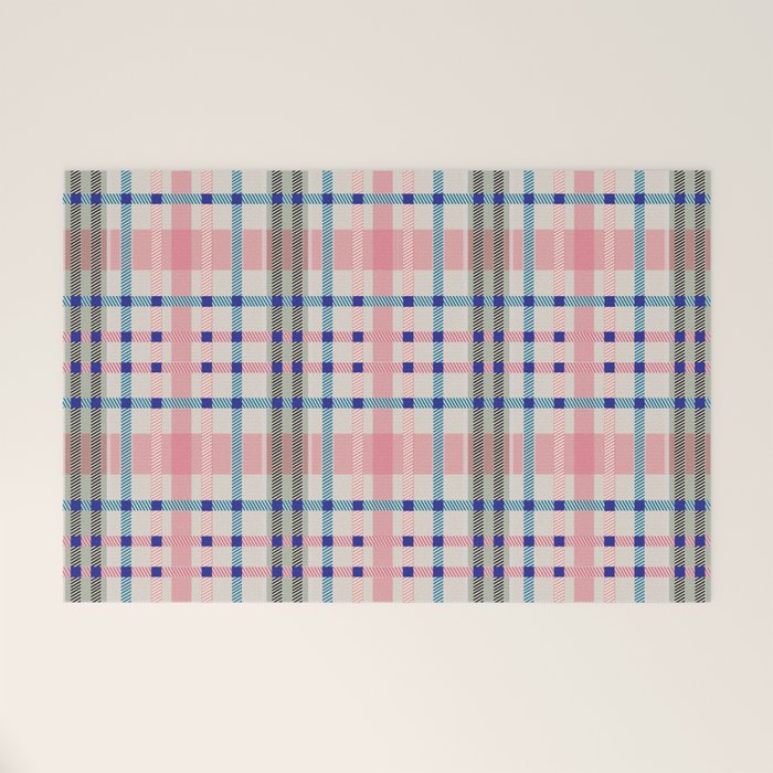 Vibrant Plaid Fusion B Welcome Mat Gallery Image 1