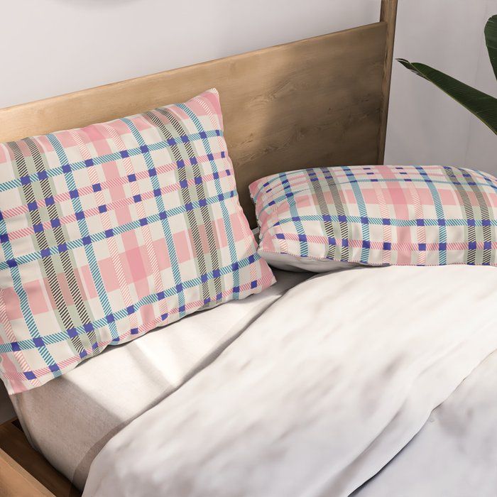 Vibrant Plaid Fusion B Pillow Sham Gallery Image 2