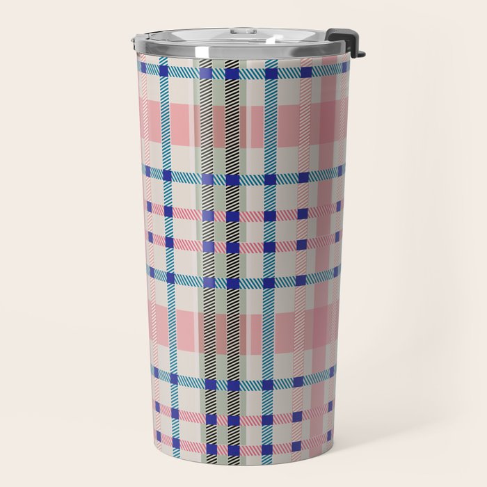 Vibrant Plaid Fusion B Travel Mug Gallery Image 2