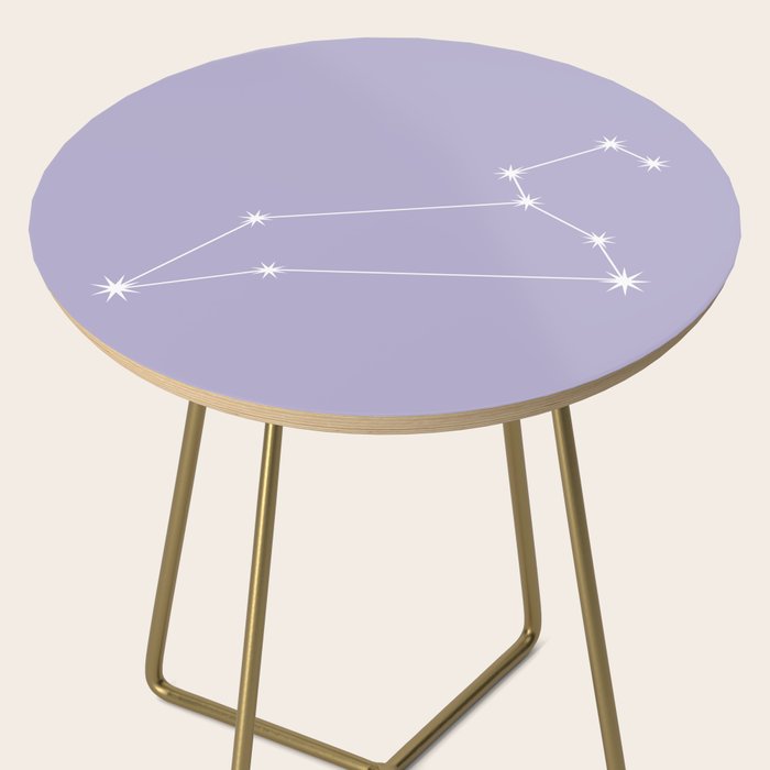 Leo Zodiac Star Constellation Line Art Pastel Lavender Side Table Gallery Image 2