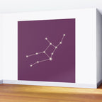 Virgo Zodiac Star Constellation Line Art Mauve Purple Wall Mural Gallery Image 2