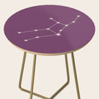 Virgo Zodiac Star Constellation Line Art Mauve Purple Side Table Gallery Image 2