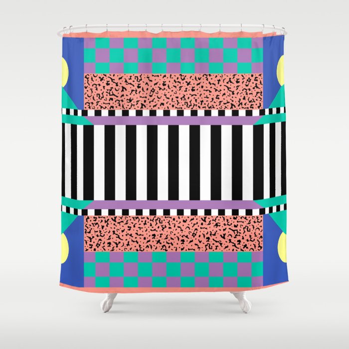 Memphis pattern 108 - 80s / 90s Retro Shower Curtain Gallery Image 1