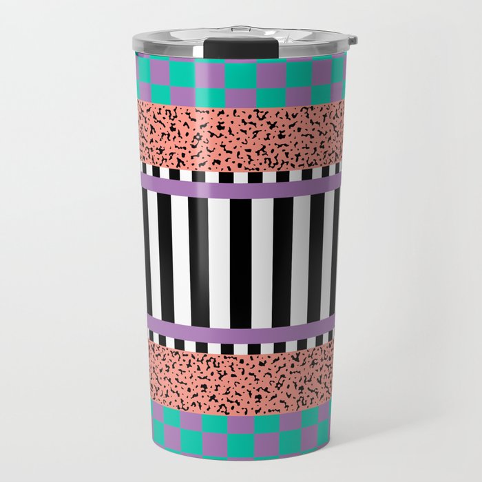 Memphis pattern 108 - 80s / 90s Retro Travel Mug Gallery Image 1