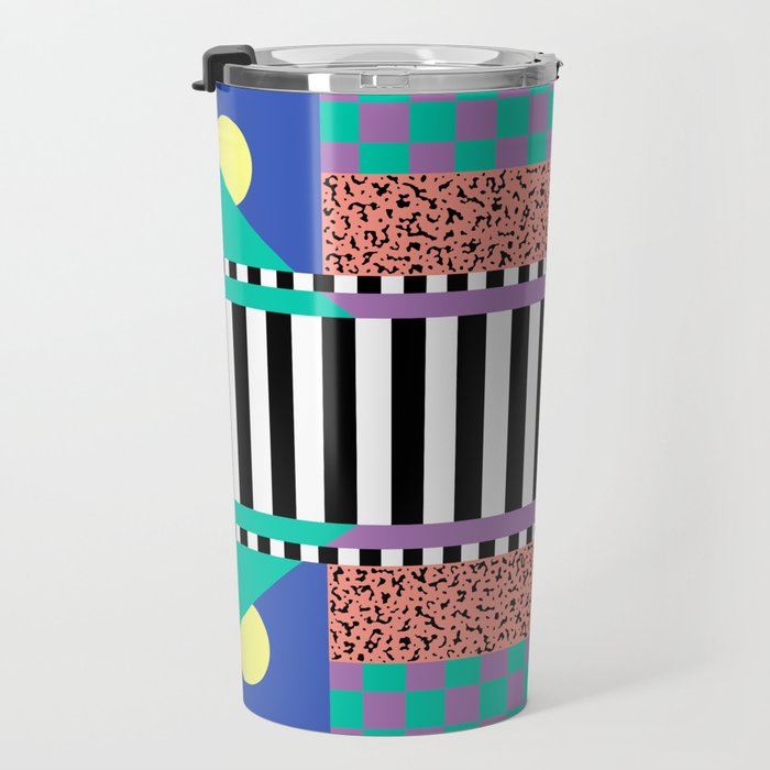 Memphis pattern 108 - 80s / 90s Retro Travel Mug Gallery Image 3