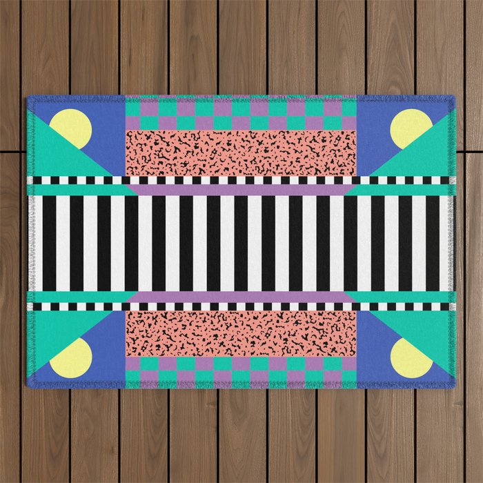 Memphis pattern 108 - 80s / 90s Retro Outdoor Rug Gallery Image 1