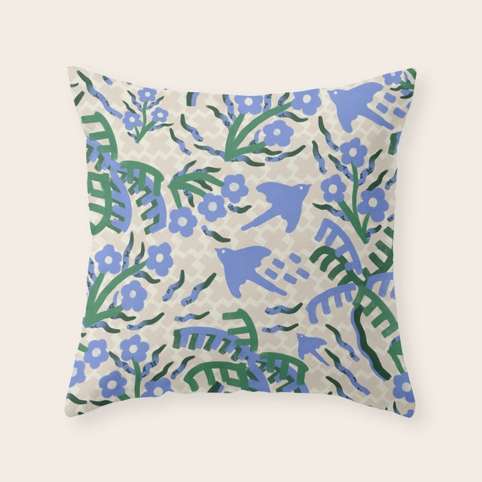 Coconut Spring Blossom, Nuts Throw Pillow Gallery Image 1