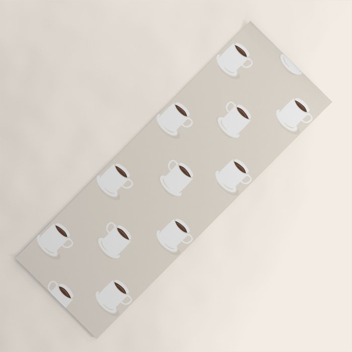 Retro coffee cup cartoon pattern Yoga Mat Gallery Image 1