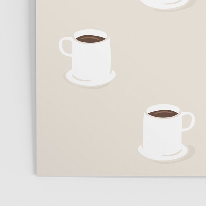Retro coffee cup cartoon pattern Poster Gallery Image 3