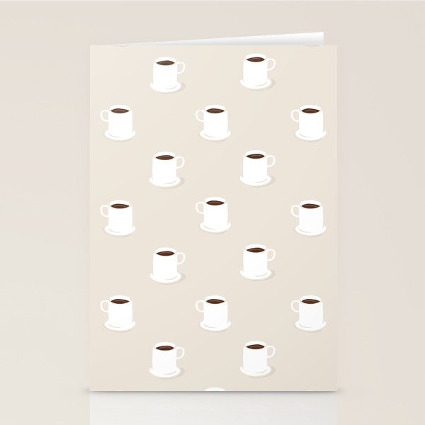 Retro coffee cup cartoon pattern Stationery Card Gallery Image 1