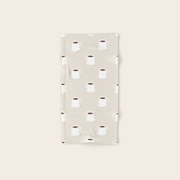 Retro coffee cup cartoon pattern Bath Towel Gallery Image 1