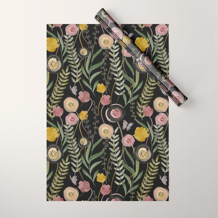 Meadow Noir Wrapping Paper Gallery Image 1
