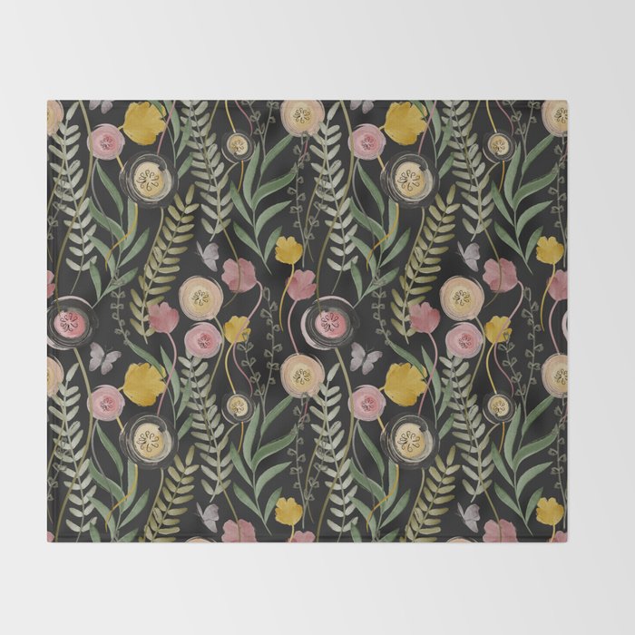 Meadow Noir Throw Blanket Gallery Image 2