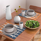 Abstract Shapes 106 Pattern in vintage Orange and Navy Blue  Placemat Gallery Image 2