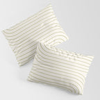 Minimal Line Curvature LXXXVII Creme & Green Mid Century Modern Arch Abstract Pillow Sham Gallery Image 3