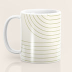 Minimal Line Curvature LXXXVII Creme & Green Mid Century Modern Arch Abstract Coffee Mug Gallery Image 3