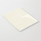 Minimal Line Curvature LXXXVII Creme & Green Mid Century Modern Arch Abstract Notebook Gallery Image 2