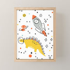 Sketchy Space Dinosaurs Mini Art Print Gallery Image 1