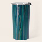 Deep Blue Sea - Ocean watercolor abstract painting Travel Mug Gallery Image 2